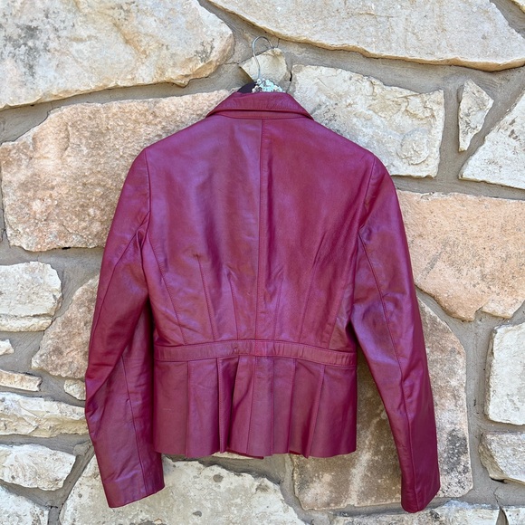 Vintage John Carlisle Leather Jacket Magenta Pink medium - Picture 9 of 12